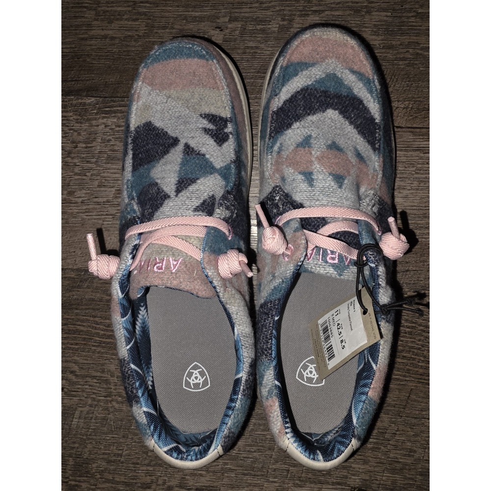 Ariat Women's Hilo Smoky Turquoise Flannel Sz 11B Medium NEW Western Surf Ranch